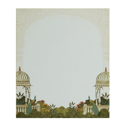 Cream Mughal Art Padded Invitation Card-King of Cards