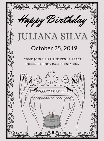 Grey Crown Birthday cards for her-AABCS002