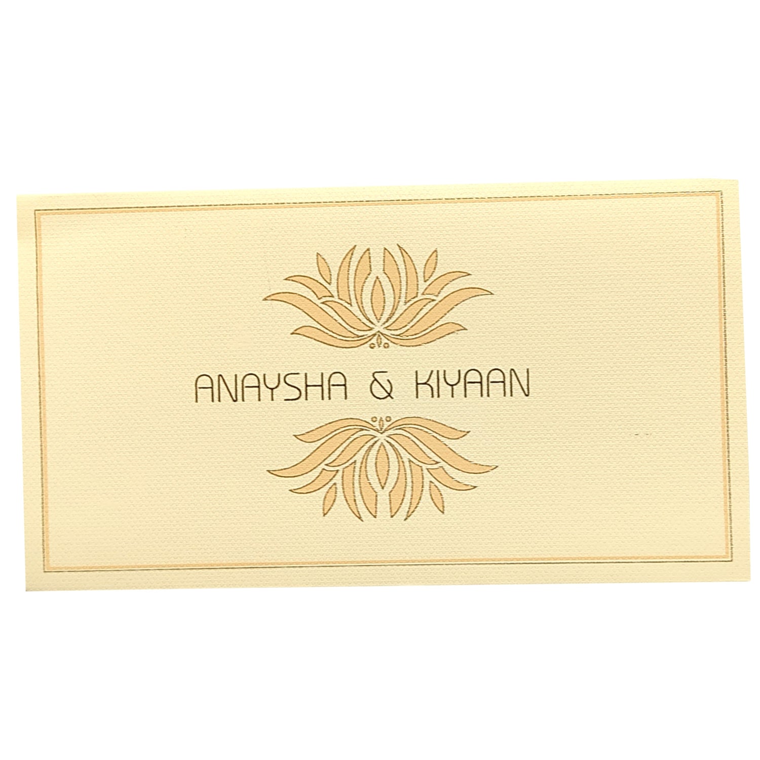 Cream Floral Padded Invitation Card-KRC29152