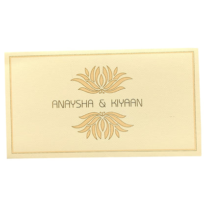 Cream Floral Padded Invitation Card-KRC29152