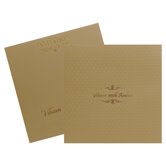 Brown Gold Padded Invitation-King of Cards