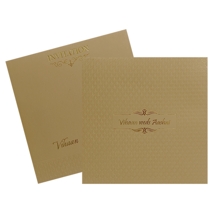 Brown Gold Padded Invitation-King of Cards