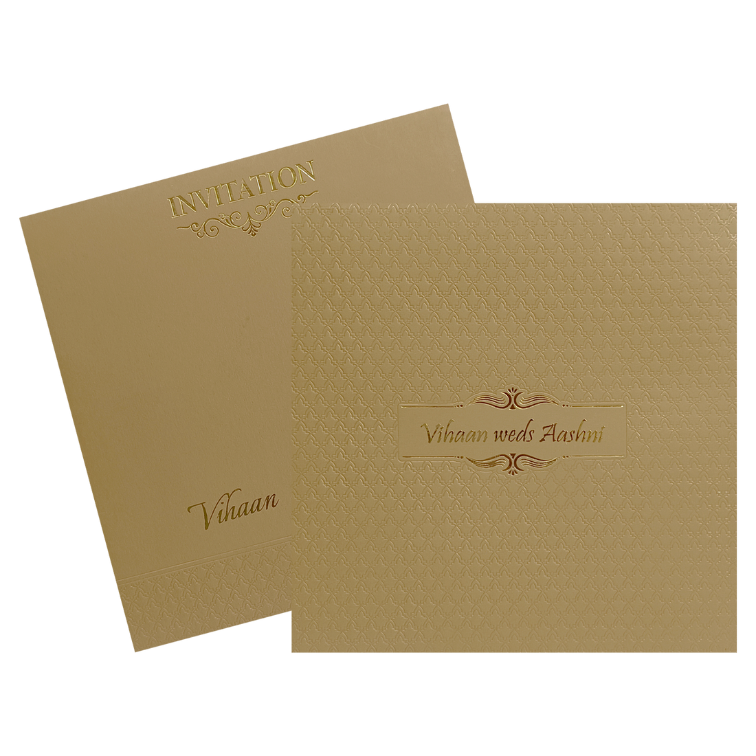 Brown Gold Padded Invitation-KRC30472