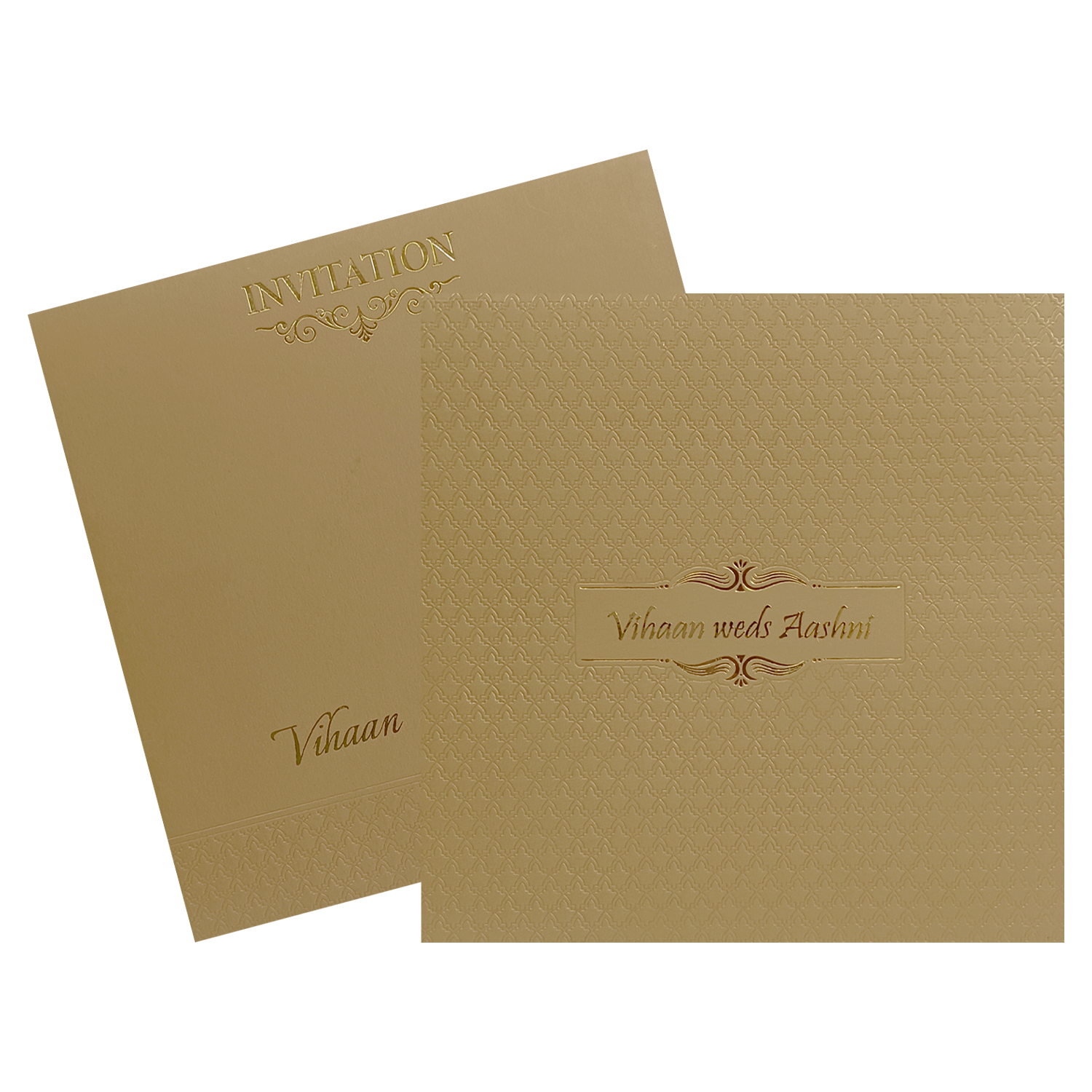 Brown Gold Padded Invitation-KRC30472