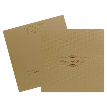Brown Gold Padded Invitation-KRC30472