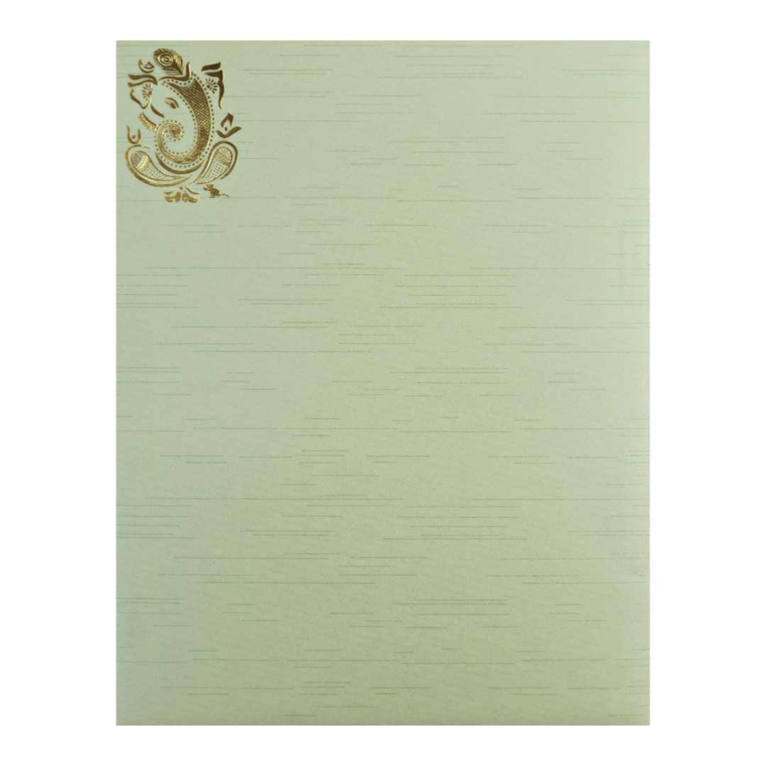 Mint Green Musical Ganesha Wedding Card-KNKR5025N