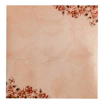 Peach Floral Door Wedding Card-KNSN6711P