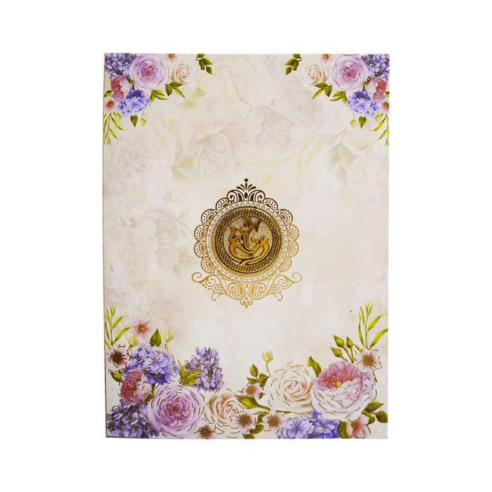 Peach Floral Wedding Invitation Card-King of Cards