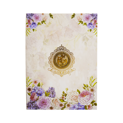 Peach Floral Wedding Invitation Card-King of Cards