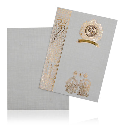 Grey Metallic Invitation Card-KNK1009GP
