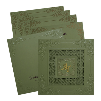Olive Green MDF Marriage Card-King of Cards
