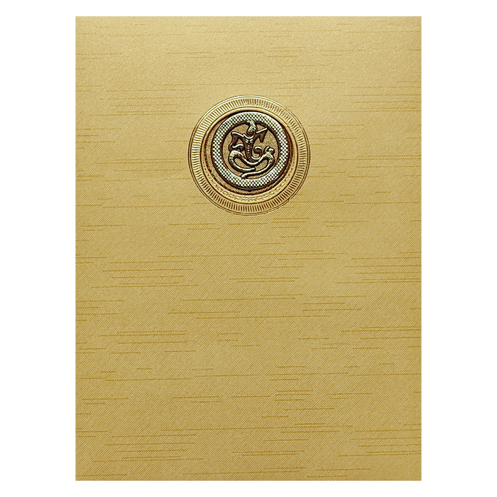 Gold Ganesha Cut Wedding Invitation Card-King of Cards