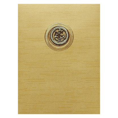 Gold Ganesha Cut Wedding Invitation Card-King of Cards