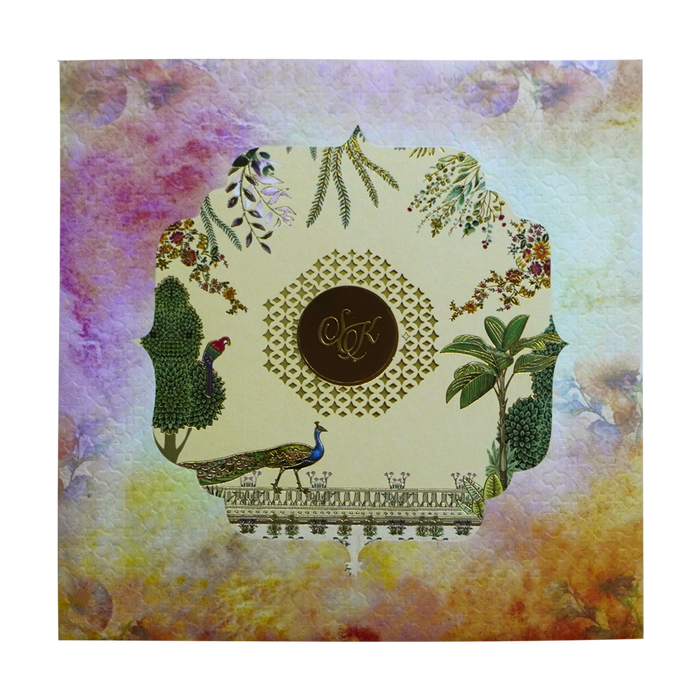 Pastel Shades Ivory Wedding Card-King of Cards