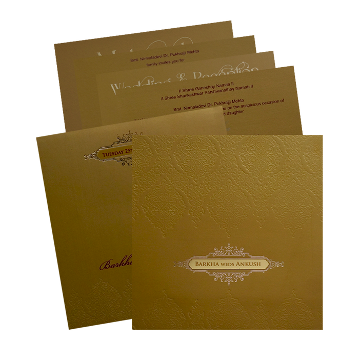 Golden Pattern Wedding Card-King of Cards