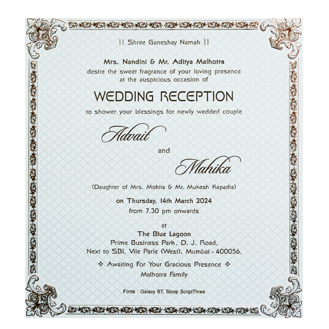 Pearl White Single Invitation-KRCS7341
