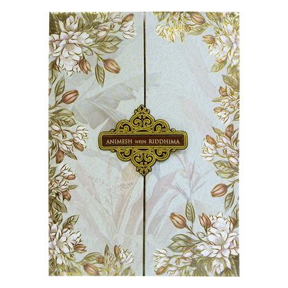 Pastel Light Blue Padded Invitation-King of Cards