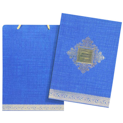 Enchanting Blue Shading With Gold Foiling Bag Type Wedding Card-KNCA201B