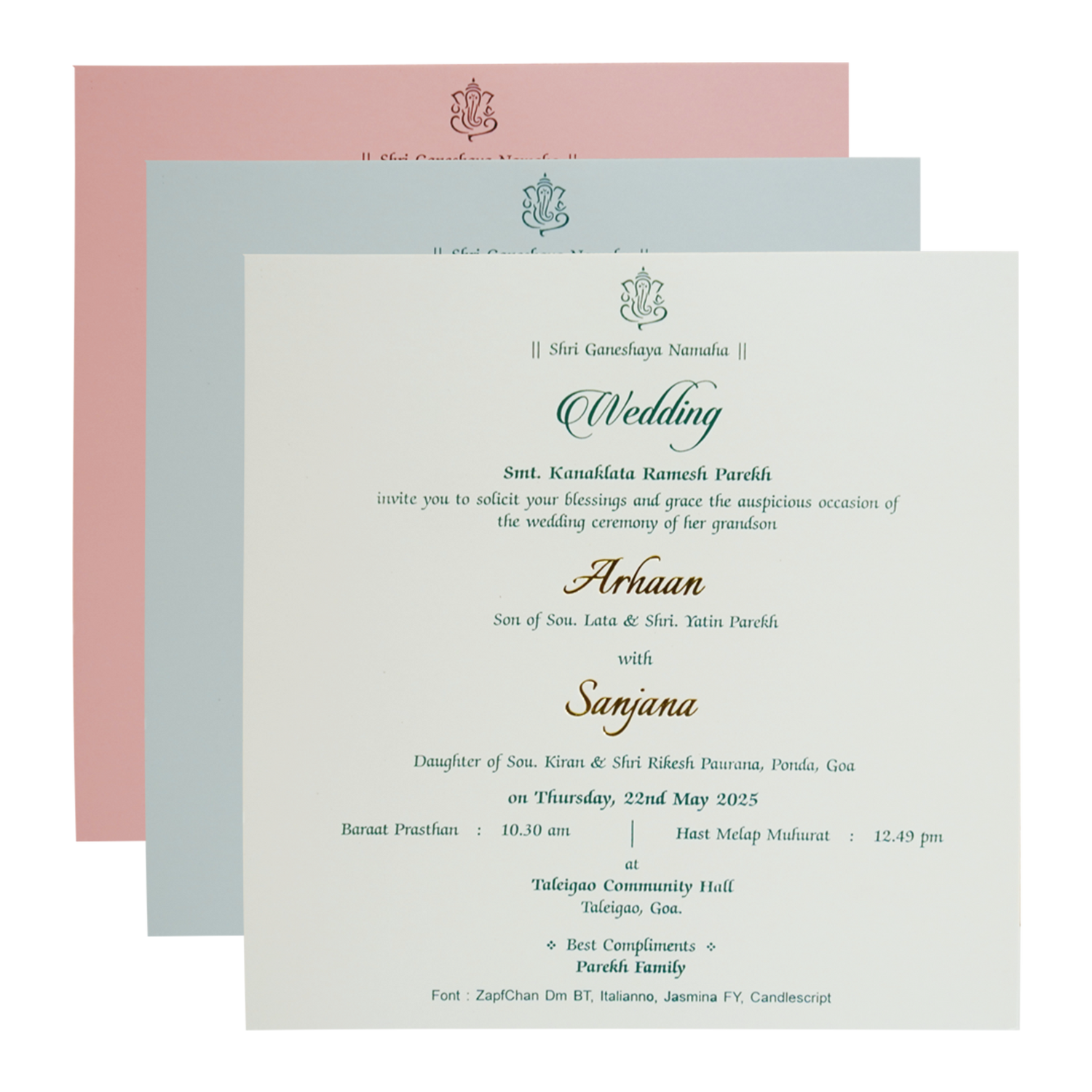Light French Blue Textured Invitation-KRC30392