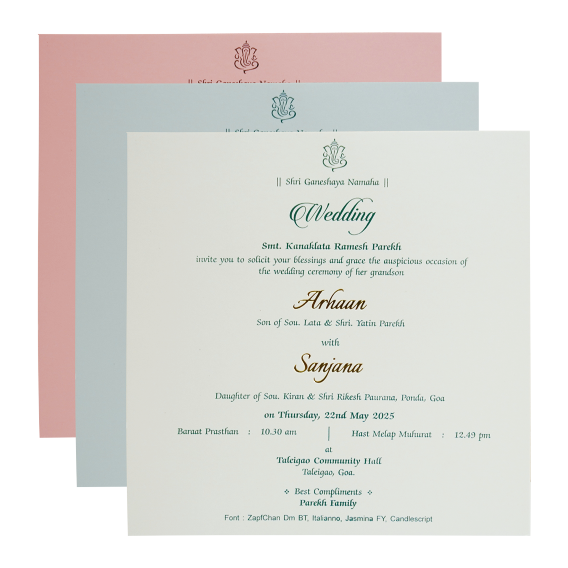 Light French Blue Textured Invitation-KRC30392