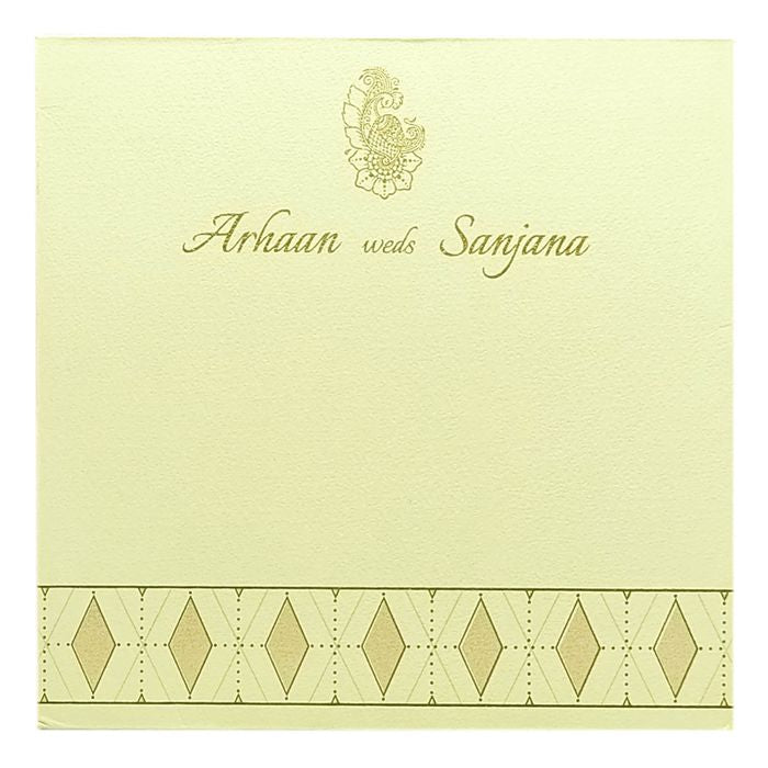 Cream Nameplate Padded Invitation Card-King of Cards