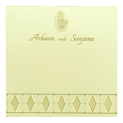 Cream Nameplate Padded Invitation Card-King of Cards