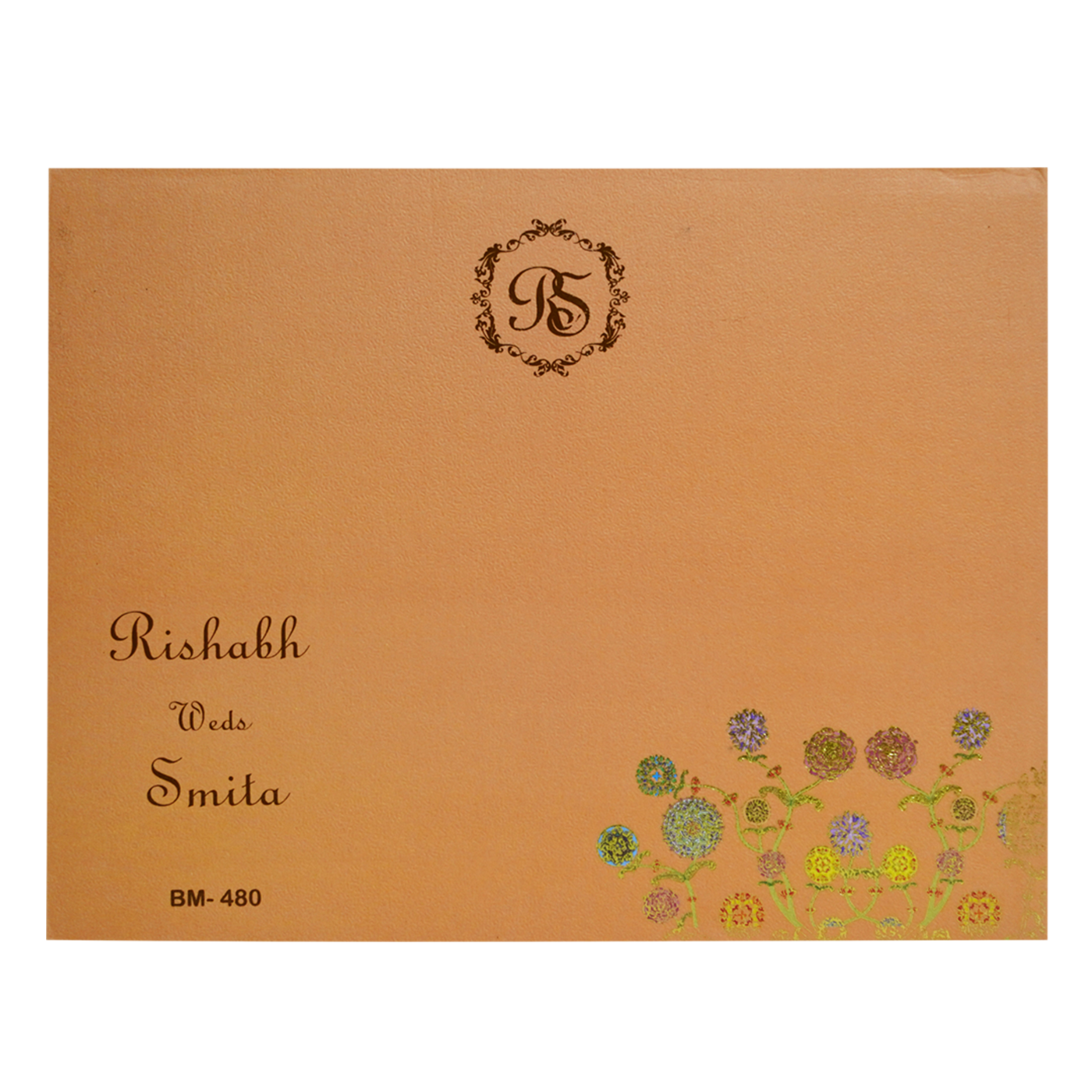 Orange Padded Designs Wedding Card-Kbm04800