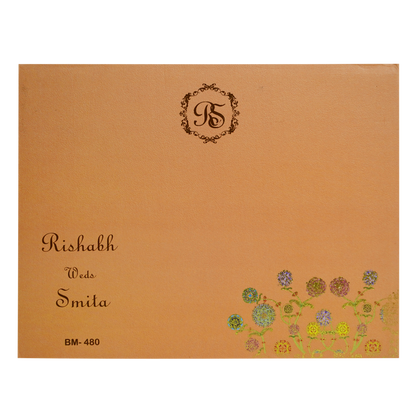 Orange Padded Designs Wedding Card-Kbm04800