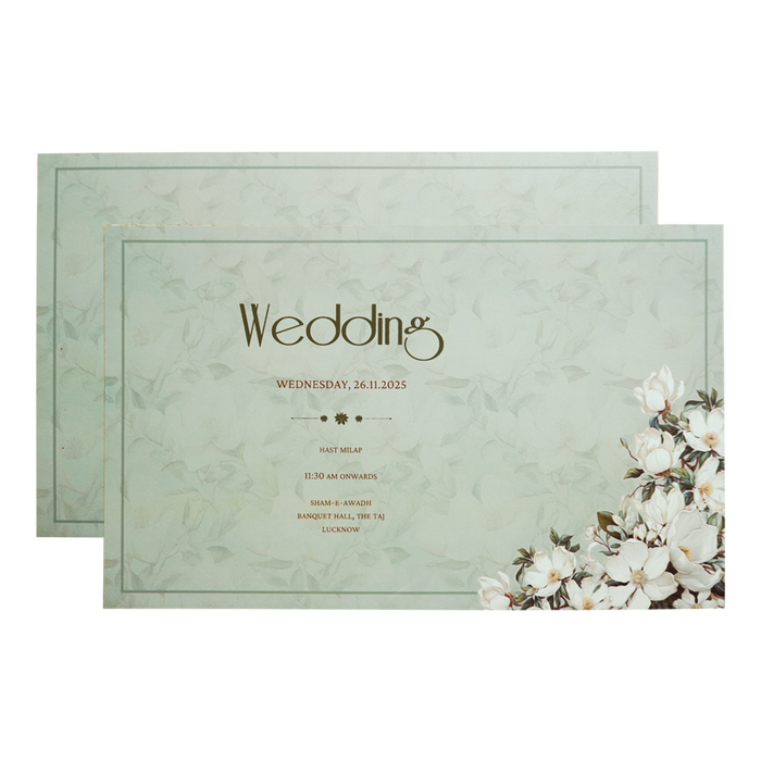 Green Laser cut Premium Invitation-King of Cards