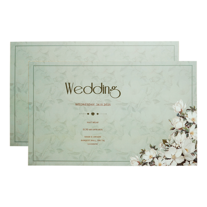 Green Laser cut Premium Invitation-King of Cards