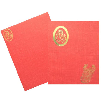 Royal Blue Ganesha With Peacock Wedding Card-King of Cards