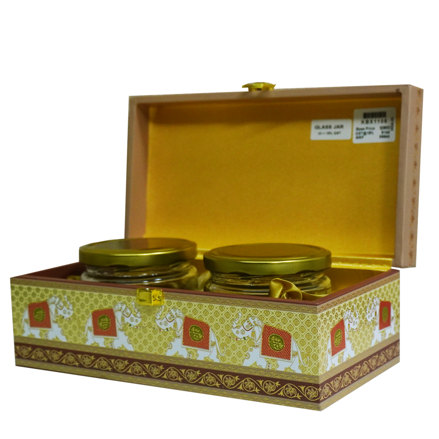 Brown Traditional Palace Wedding Card-KBX1105