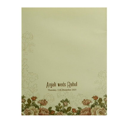 Light Ivory Floral Wedding Card-KPR09700