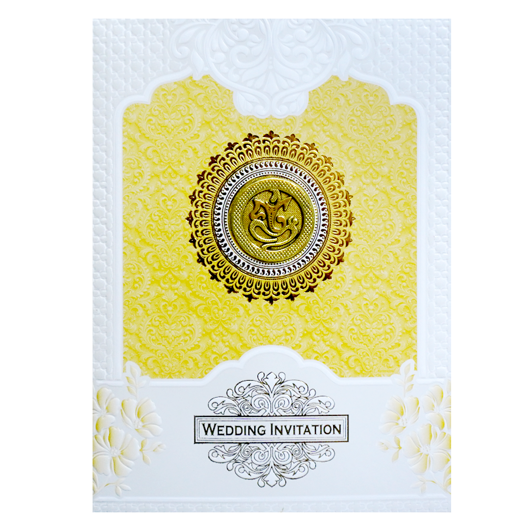 Gold and White Mandela Wedding Card-KNK7080O