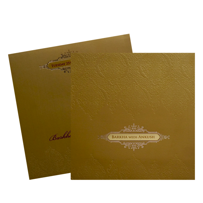 Golden Pattern Wedding Card-King of Cards