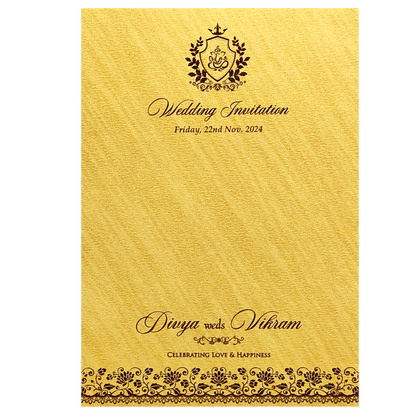 Gold Liner Single Sheet Invitation Card-KNKT552G