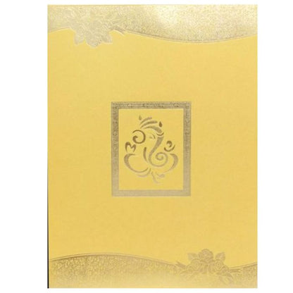 Alluring Gold Shading With Ganesha Theme Wedding Card - KNK1850-King of Cards