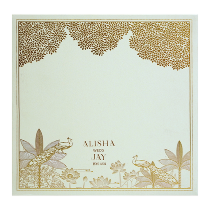 Cream Gold Foiled Wedding Card Design-King of Cards