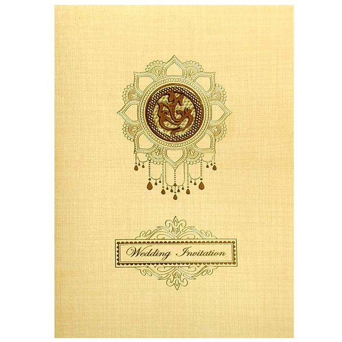 Gold Ganesha Wedding Card-King of Cards