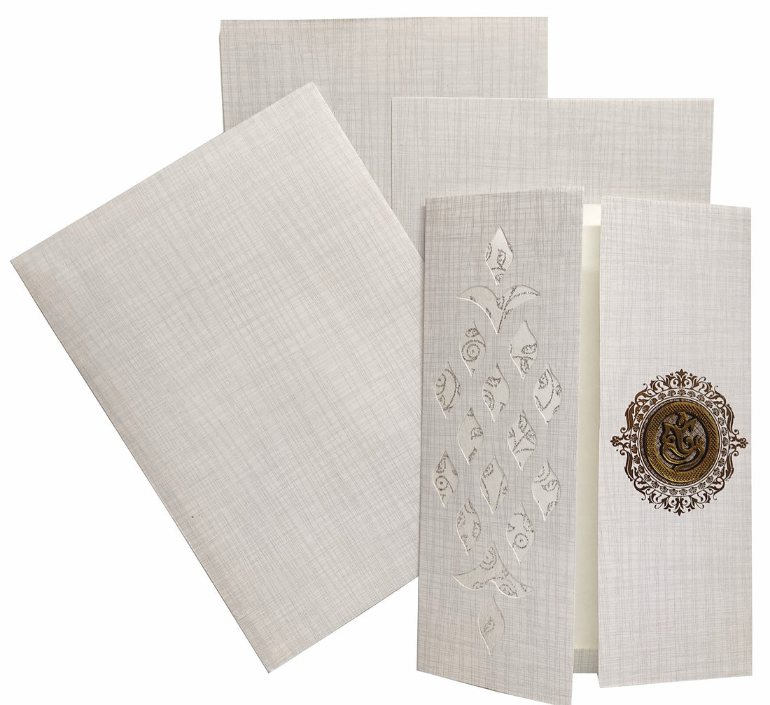 Grey Metallic Door Type Pattern With Die Cut Design-KNCP27GM