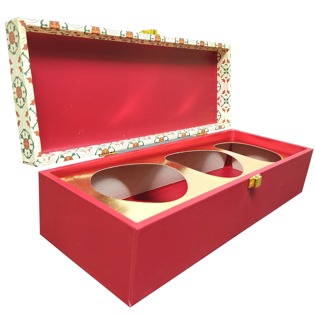 Red Floral Elongated Box Invitation-KBX0205