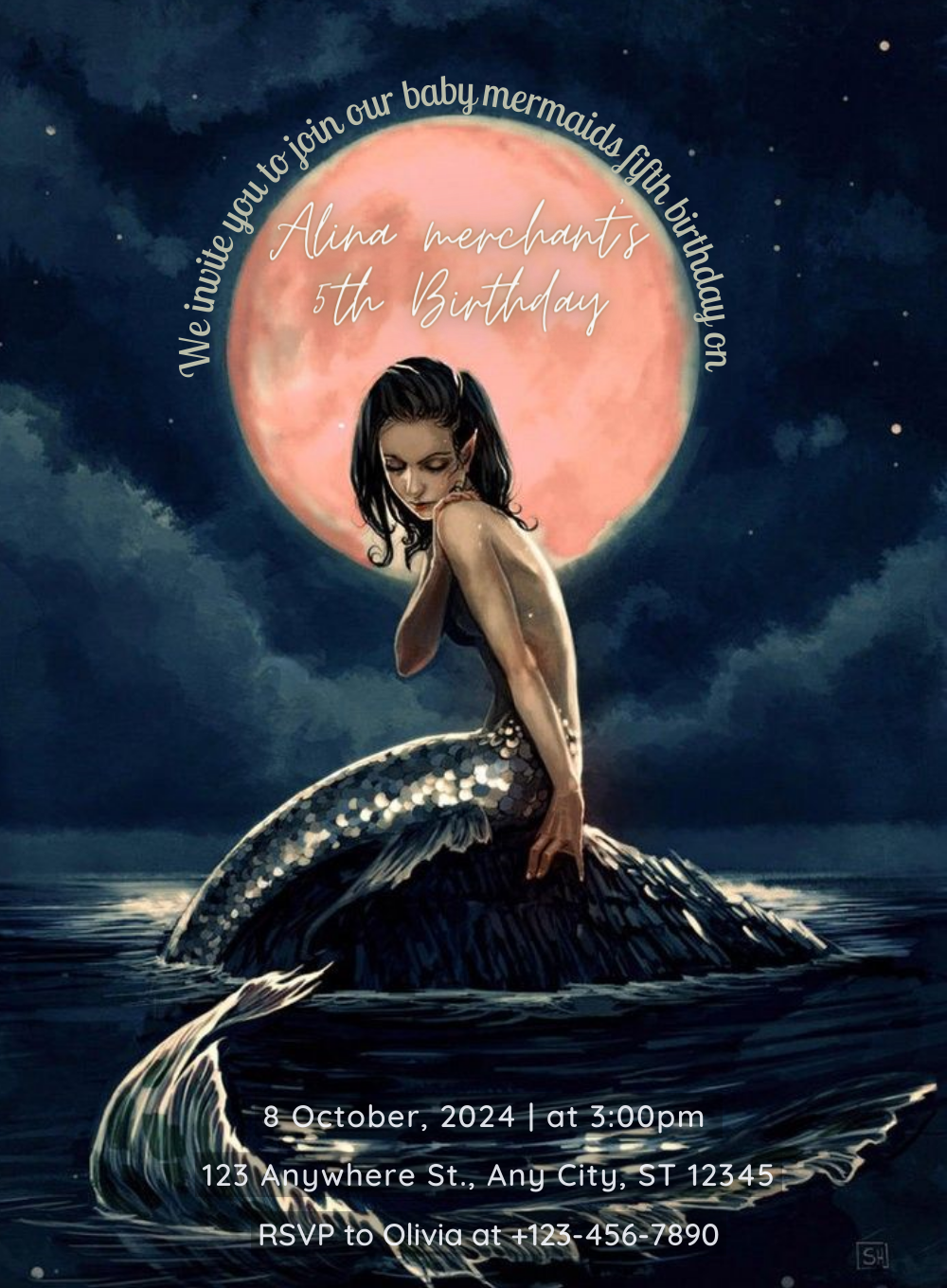 Underwater Fantasy Mermaid Invitation-AAMER008