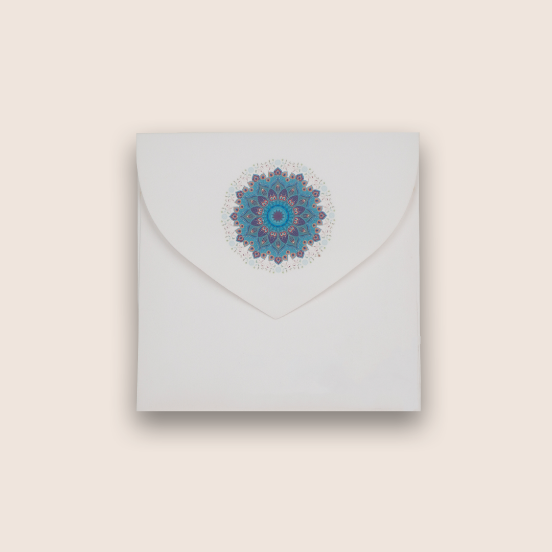 White Peacock Mandala Money Envelope - KRCE4130