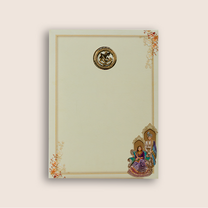 Cream Bride Groom Door Style Wedding Card - KNAR2409