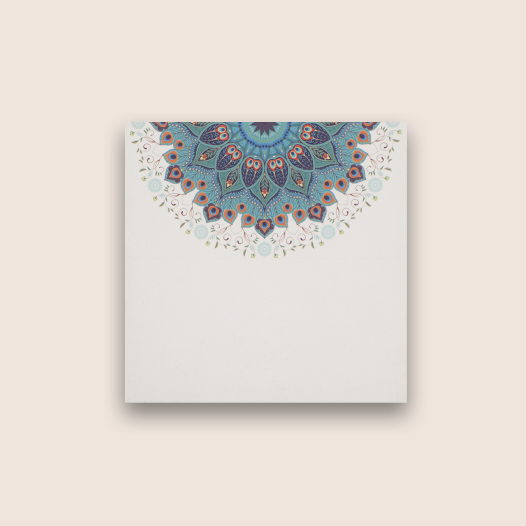 White Peacock Mandala Money Envelope - KRCE4130