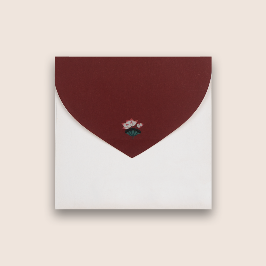 Maroon Lotus Floral Money Envelope - KRCE4420