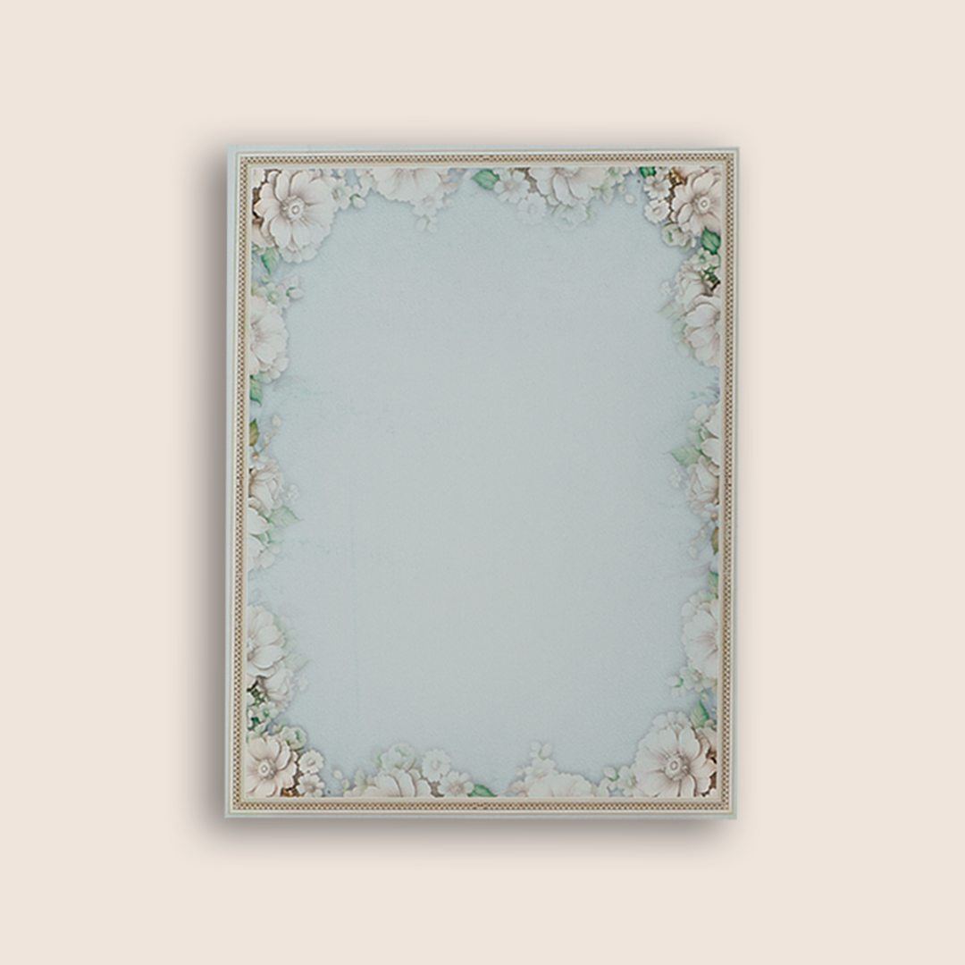 Blue Floral Marriage Invitation Card - KNKC6207
