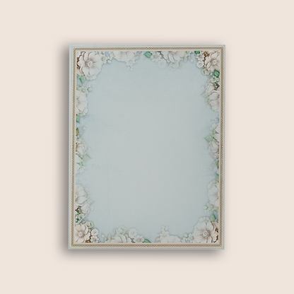 Blue Floral Marriage Invitation Card - KNKC6207