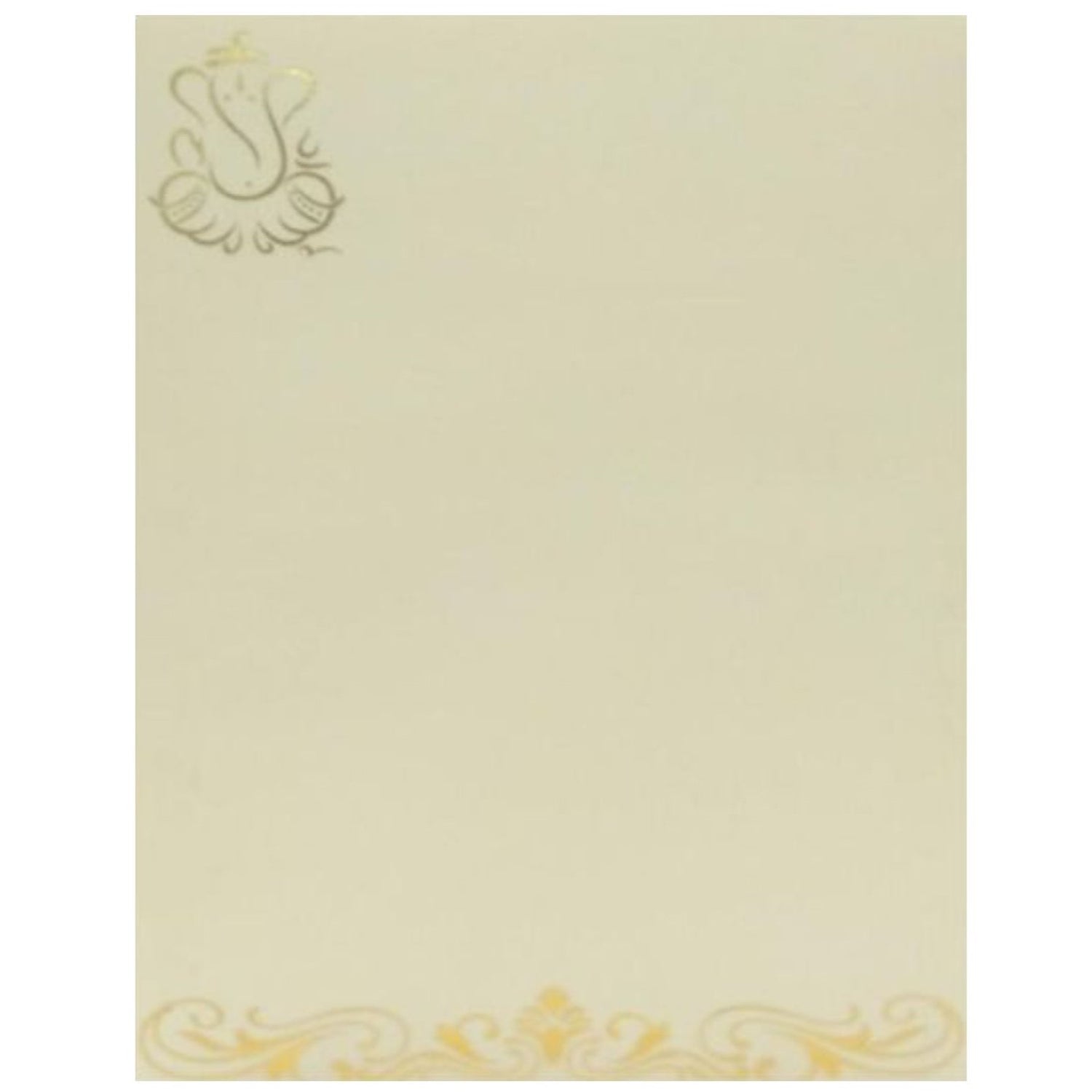 Dashing Cream Shading With Ganesha Wedding Card - KNKV0405