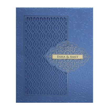 Blue MDF Wedding Card-King of Cards